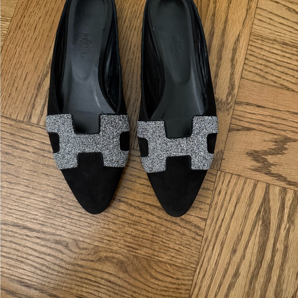 Hermes Roxane Suede Mules - Picture 6 of 6
